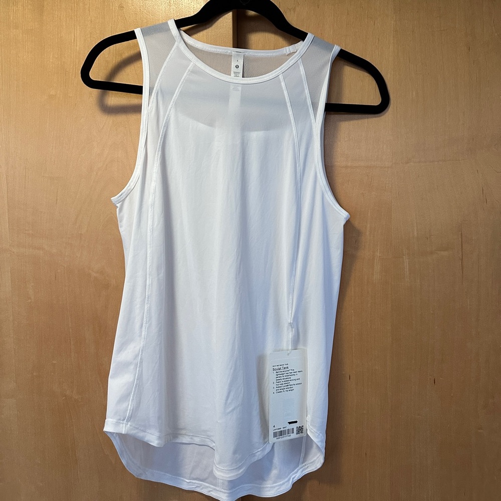 Lululemon White Sculpt Tank with Back Vent